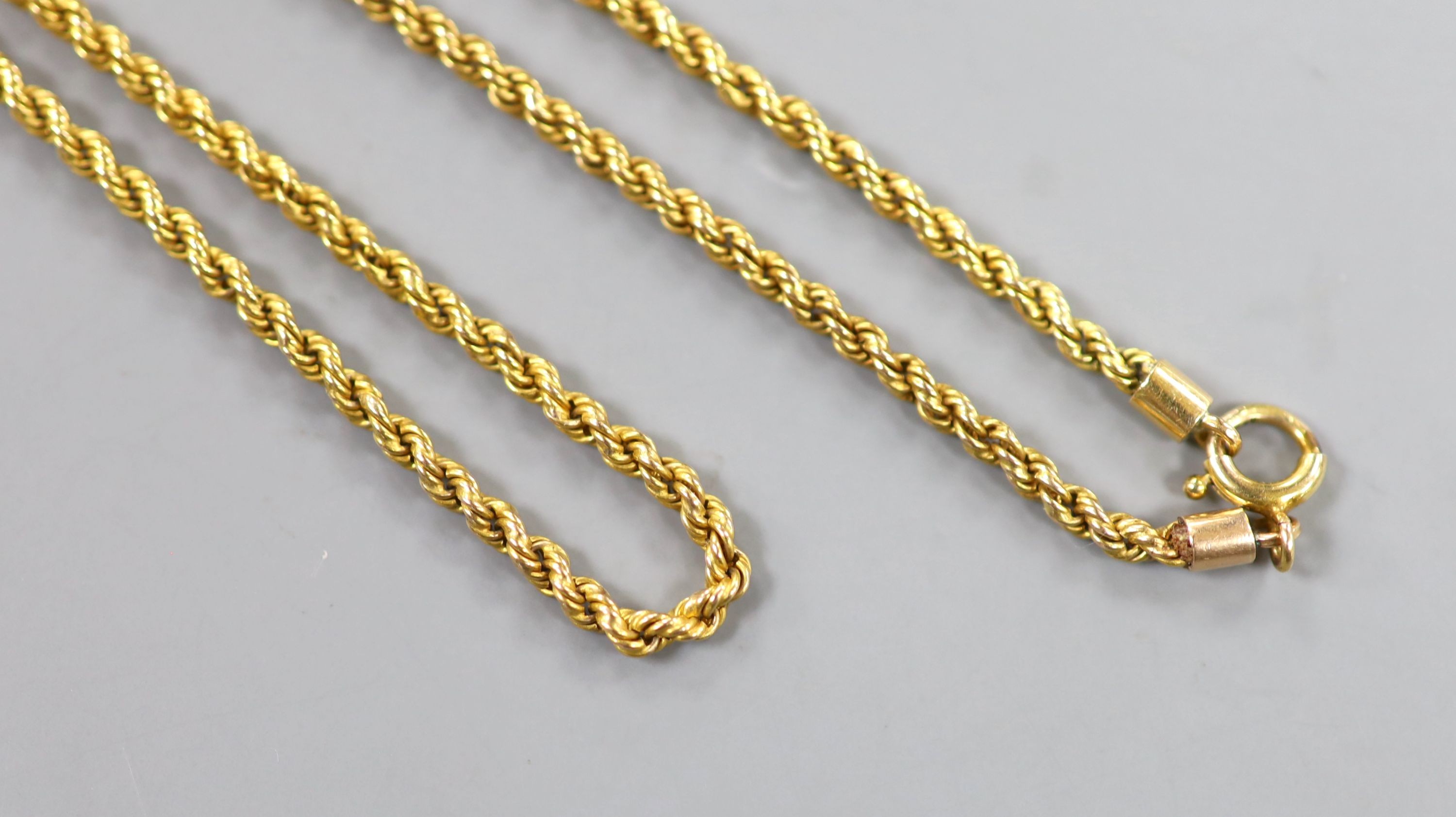 A 9ct rope twist chain, 44cm, 8.2 grams.